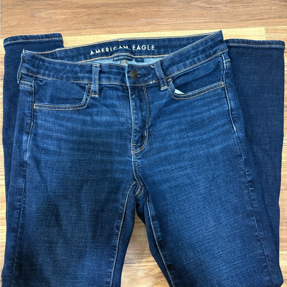 American Eagle Outfitters Dark Blue Straight Leg Jeans